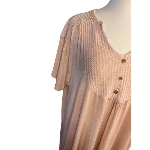 Kori American Peasant Boho Light Pink Oversized Shirt Tunic Women's L - Picture 7 of 12